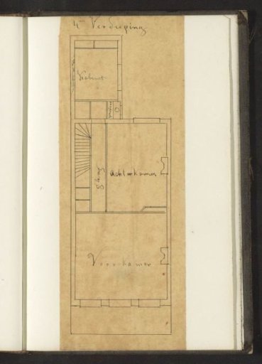 Floor plan of the fourth floor of a dwelling house