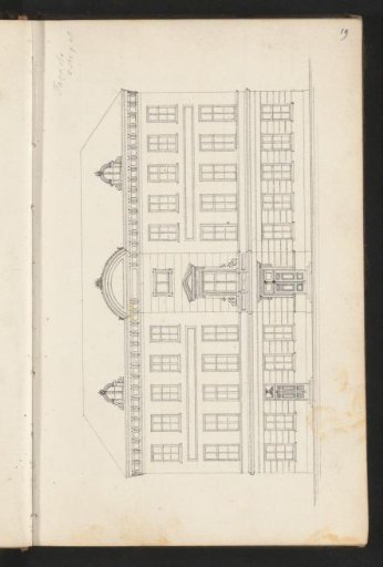 Elevation of a building with a neoclassical facade