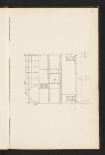 Cross-section of a building along the length