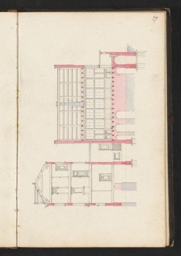 Section of a building along the length