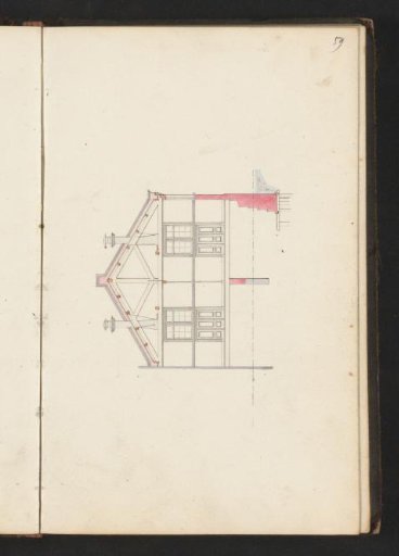 Section of a building across the width
