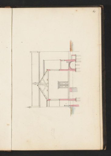 Section of a building across the width