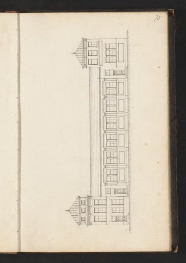 Elevation of the facade of a building