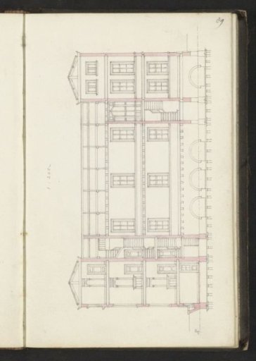 Section of a building in width