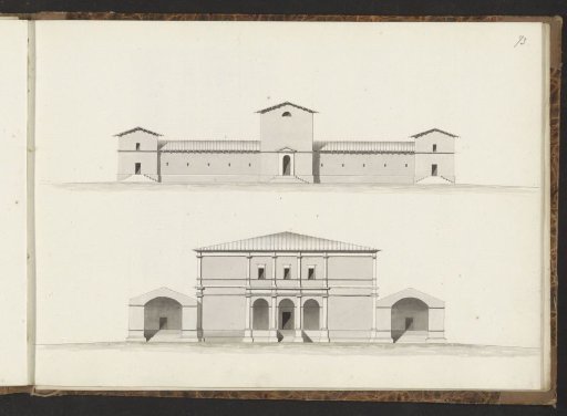 Front elevations of two villas