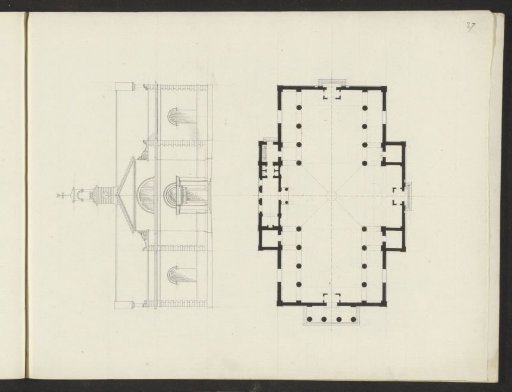 Plan and facade of a building