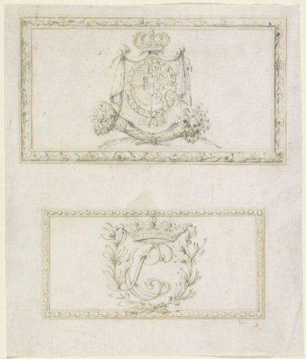 Coat of arms and monogram of a child of Emperor Francis I and Maria Theresa of Austria