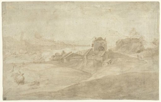 Coastal landscape with a country house