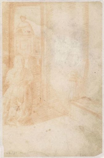 View through to a preacher on the pulpit