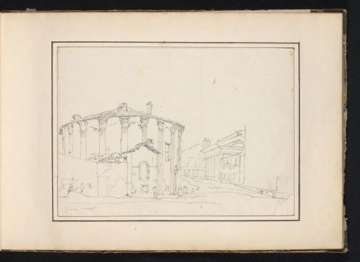 Ruin, possibly the Temple of Hercules Invictus, in Rome
