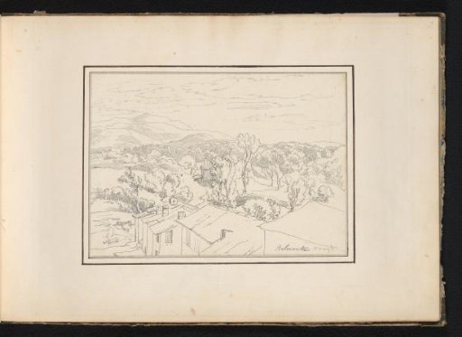 Hilly landscape with houses in the foreground at Belmonte