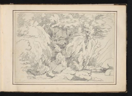 Rock formation and waterfall at Subiaco