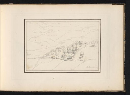 Mountainous landscape with trees at Belmonte
