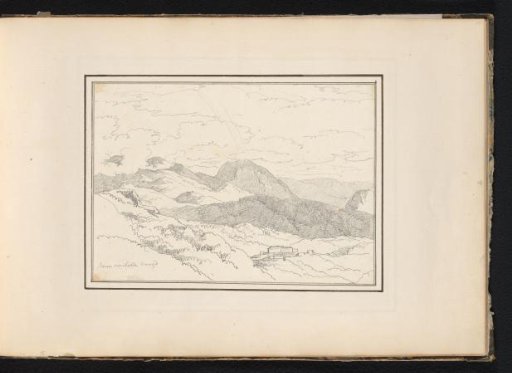 View with mountains and buildings at Rocca Sinibalda