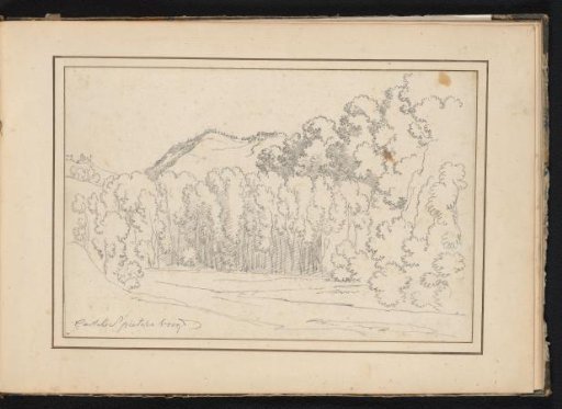 Hilly landscape with Castel San Petro in the distance at Sabino