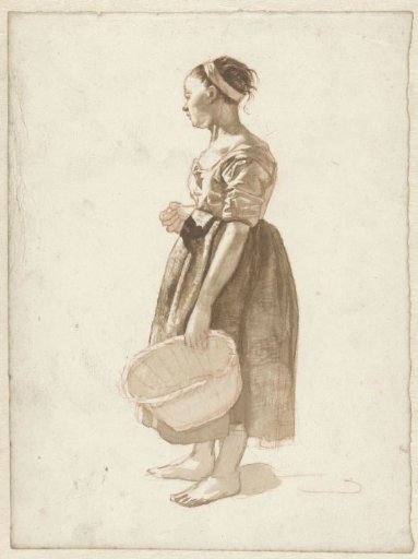 Standing girl with a basket