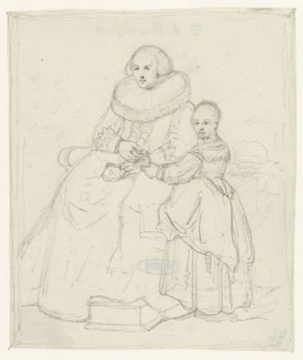 Portrait of Susanna van Collen, wife of Jean Pellicorne, with her daughter Anna