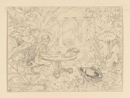 The Grass Princess at a Table with Insects