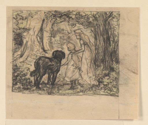 Ella with the Fairy Fatima and Her Dog Nero in a Forest