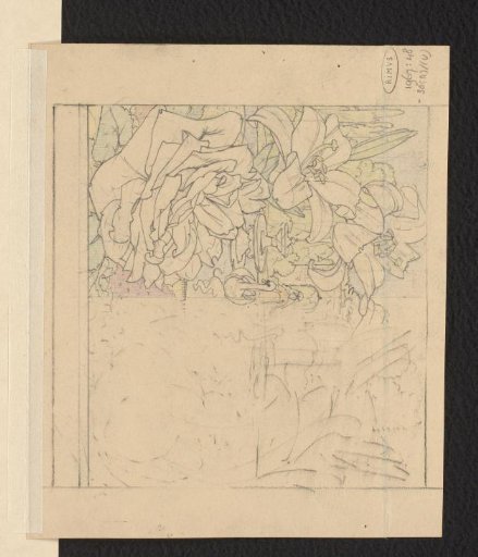 Pond with Ella and a Swan, Surrounded by Flowers