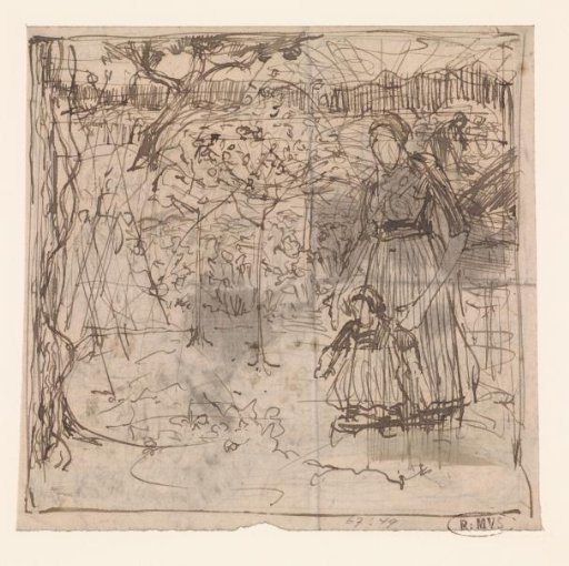 Mother with child in a garden