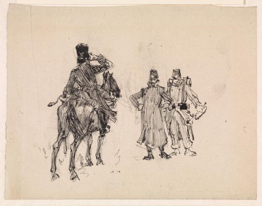 Hussar on horseback, saluting