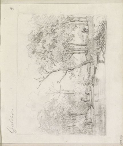 Landscape with figures in a rowing boat on a river