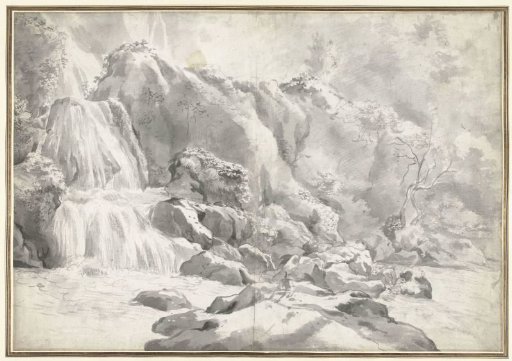 View of the Cascade at Tivoli with a Draughtsman