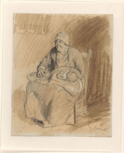 Seated woman with child on lap