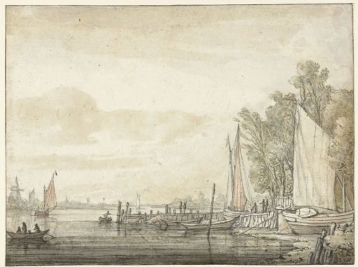 Boats at a pier in a river
