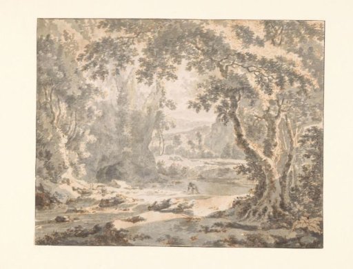 River Landscape with Rapids and Distant Mountains