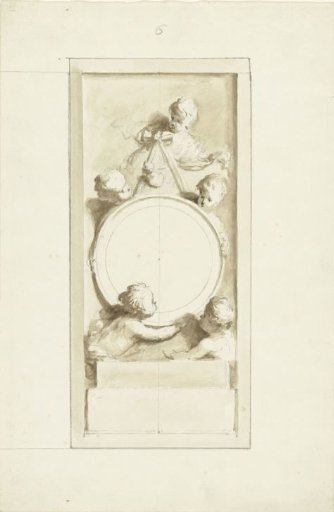Putti around a medallion
