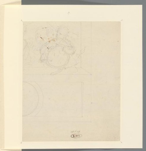 Design for a wall painting: several figures in a niche