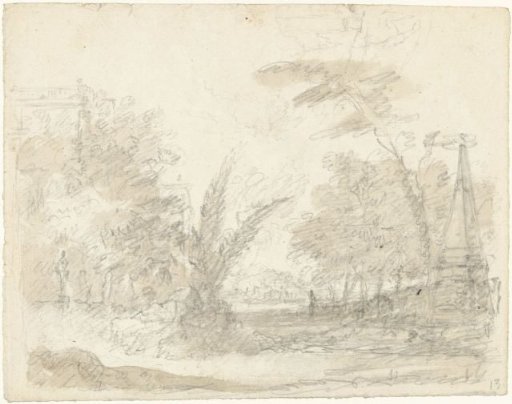 Garden with an obelisk