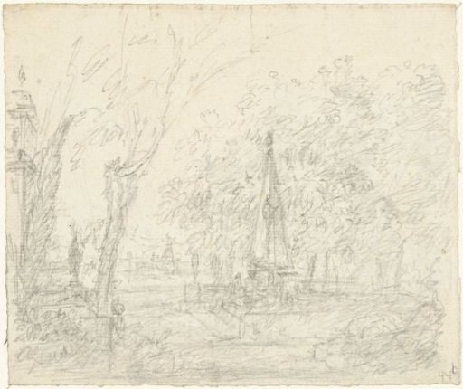 Garden with an obelisk