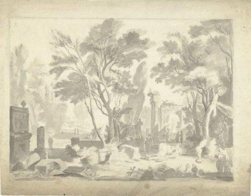 Landscape with ruins
