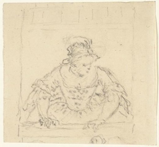 Woman looking out of a window
