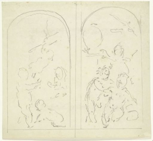Two sketches for grisailles with putti