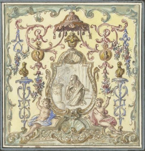 Ornament with a sacrificing Vestal virgin