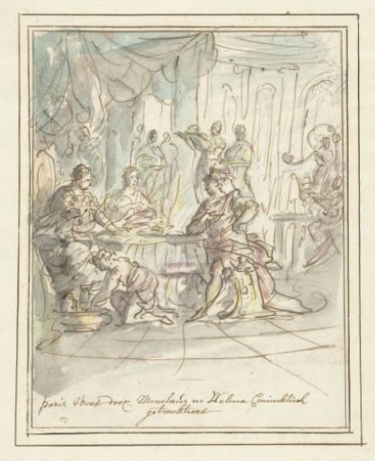Paris received by Menelaus and Helen