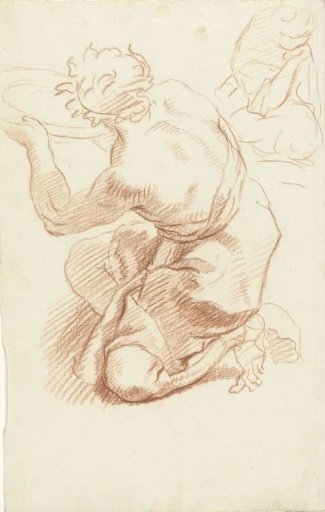 Study of a kneeling man with a plate