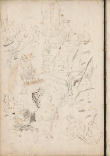 Composition studies, figures and hands