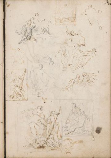 Composition studies, including a man with a spear