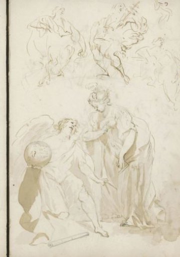 Allegorical representation with measuring instruments