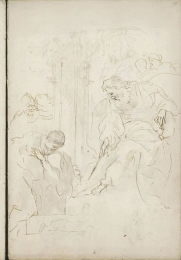 Bearded man sitting on a raised platform