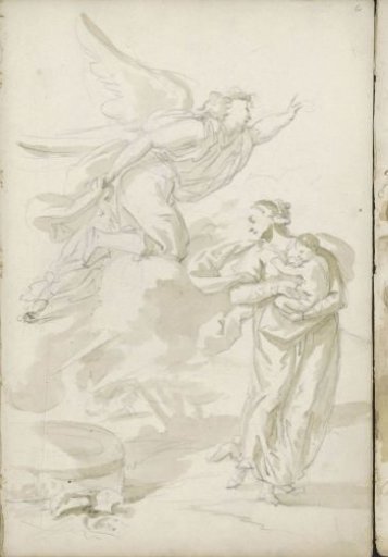 Angel visits a woman and child at a well