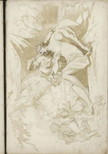 Lovers with two putti