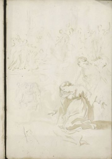 Study sheet with compositional study and figures