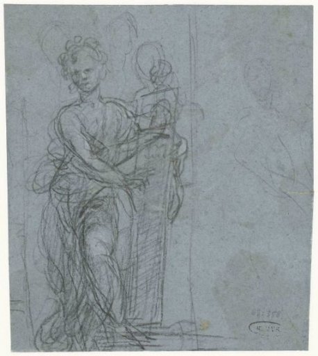 Woman with a Large Tablet or Shield