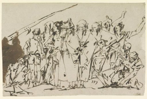 Group of Orientals, Soldiers and Women